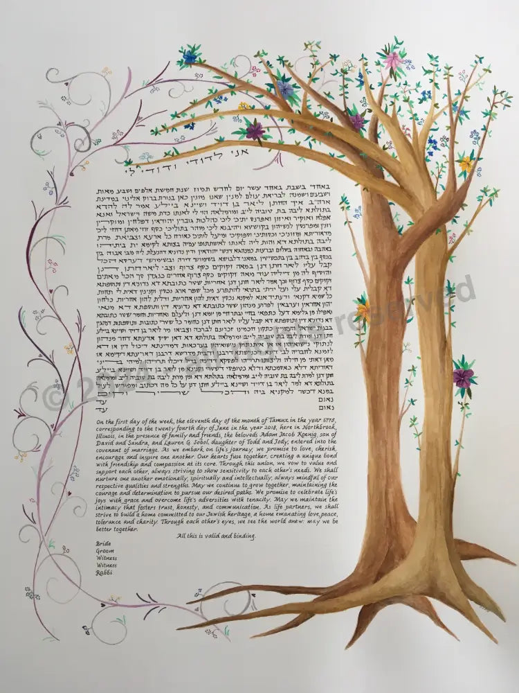 Ribbons And Trees Ketubah